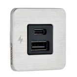 Scanstrut Tile UsbAUsbC Interior Charging Socket 1224v Stainless Steel Bezel-small image