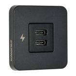 Scanstrut Tile UsbC Interior Charging Socket 1224v Black Bezel-small image