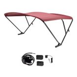 Sureshade Battery Powered Bimini Black Anodized Frame Burgundy Fabric-small image