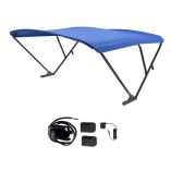 Sureshade Battery Powered Bimini Black Anodized Frame Pacific Blue Fabric-small image