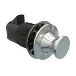 Southco Point PushToClose Latch, Round Housing, Chrome Housing, Chrome Knob-small image