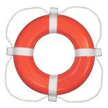 Taylor Made Foam Ring Buoy 24 Orange WWhite Rope-small image