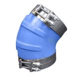 Trident Marine 8 Id 45Degree Blue Silicone Molded Wet Exhaust Elbow W4 TBolt Clamps-small image