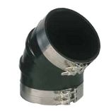 Trident Marine 4" ID 45-Degree EPDM Black Rubber Molded Wet Exhaust Elbow w/4 T-Bolt Clamps-small image