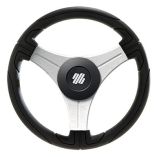 Uflex Ustica 13 Steering Wheel Black Polyurethane WSilver Spokes X62 Hub-small image