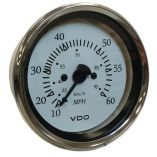 Vdo Cockpit Marine 85mm 338 Pitot Speedometer 0 To 60 Mph White DialChrome Bezel-small image