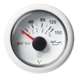 Veratron 52mm 2116 Viewline Engine Oil Temperature Pressure Gauge 150 Psi White Dial Bezel-small image
