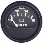 Faria Euro Black 2" Voltmeter (10-16 VDC) - Marine Instrument Gauges-small image