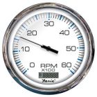 Faria 5 Tachometer WDigital Hourmeter 6000 Rpm Gas Inboard Chesapeake White WStainless Steel Bezel-small image
